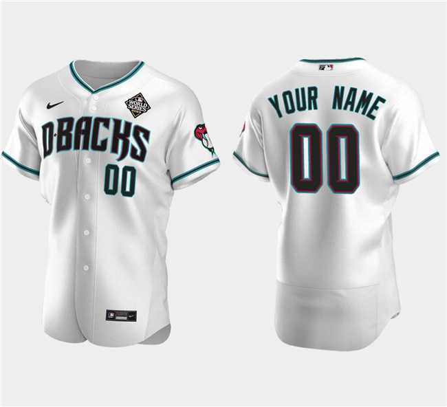 Men%27s Arizona Diamondbacks Actve Player Custom White 2023 World Series Flex Base Stitched Jersey